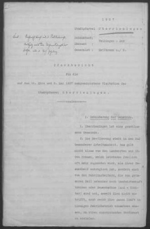 Oberriexingen: Pfarrbericht 1927