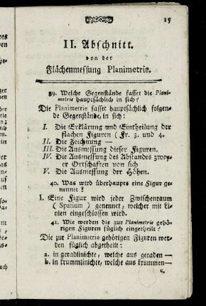 II. Abschnitt. von der Flächenmessung Planimetrie.