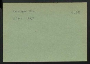 Watzinger, Hans