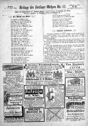 Beilage der Berliner Wespen Nr. 12