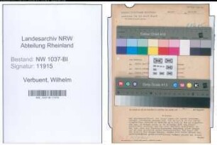 Entnazifizierung Wilhelm Verbuent , geb. 08.09.1904 (Vertreter)