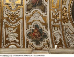 Dekoration mit Darstellungen von Engeln mit den Arma Christi, Engel mit Lanze und Essigschwamm