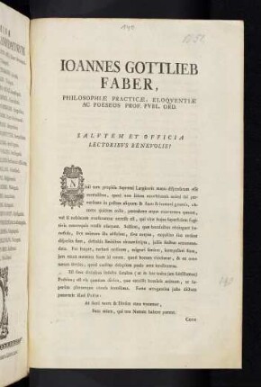 Ioannes Gottlieb Faber, ...