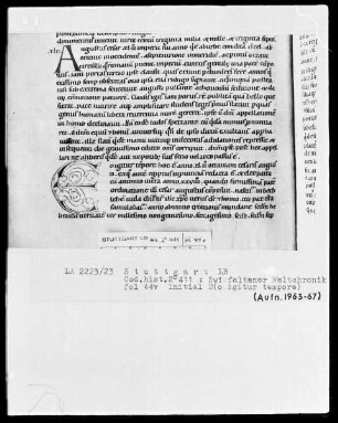 Ekkehardus Uraugiensis - Chronicon universale — Initiale E(o igitur tempore), Folio 44verso