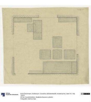 Arbeitsraum, Grundriss (Möbelentwürfe, Arbeitsräume)