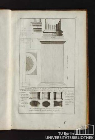 25. Piedestal et Base de l'Ordre Ionique avec le Plan.