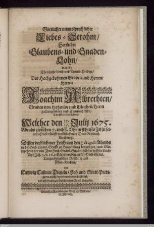 Leichen- und Trauerpredigt