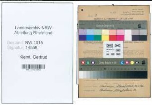 Entnazifizierung Gertrud Klemt , geb. 04.02.1908 (Modistin)