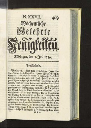 XXVII. (3. Jul. 1739)