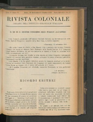 Ricordi Eritrei.
