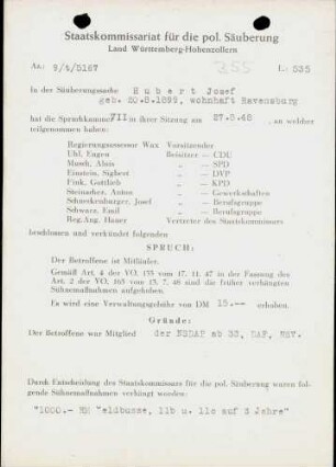 Hubert, Josef