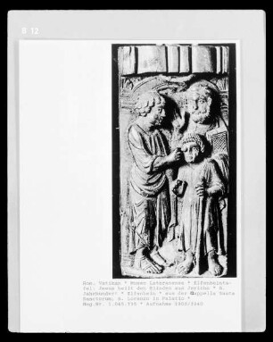 Elfenbeintafel: Jesus heilt den Blinden aus Jericho