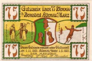 Notgeld der Stadt Altenau im Harz