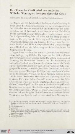 Das Wesen der Gotik wird neu entdeckt: Wilhelm Worringers Formprobleme der Gotik