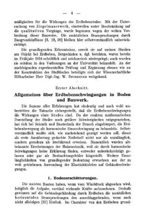 Erster Abschnitt. Allgemeines über Erdbebenschwingungen in Boden und Bauwerk.