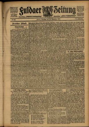 Zweite Ausgabe vom Samstag, den 16. November 1907.