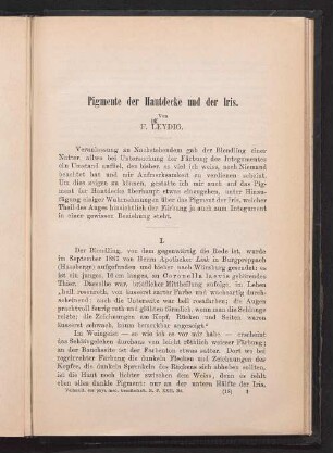 Pigmente der Hautdecke und der Iris