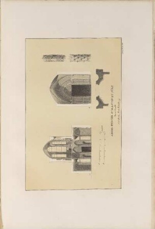 Illustration: Abtei-Kirche St. Martin zu Köln. Durchschnitt A. der Kirche, B. der Vorhalle.