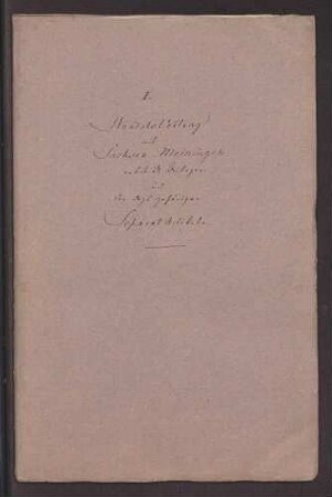 Handelsvertrag zwischen Württemberg, Bayern und Sachsen-Meiningen, 1829.