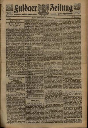 Erste Ausgabe vom Dienstag, den 22. Februar 1910.