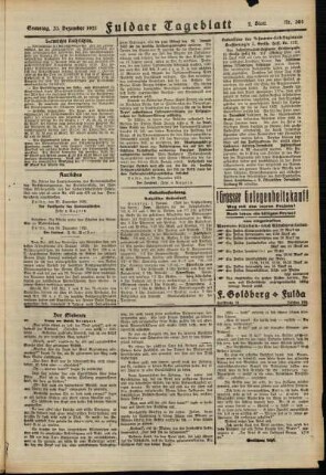Zweite Ausgabe vom Samstag, den 31. Dezember 1921.