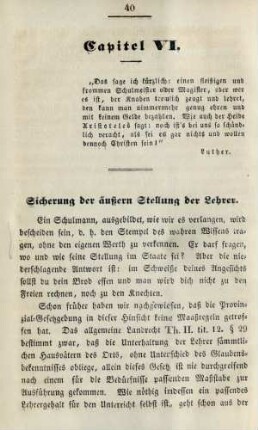 Capitel VI. Sicherung der äußern Stellung der Lehrer