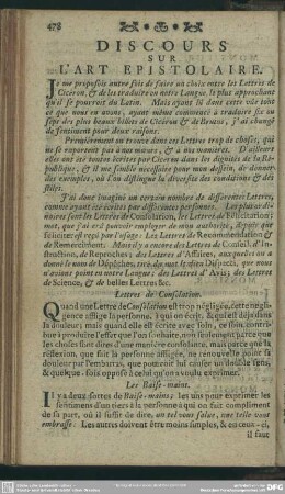 Discours Sur L' Art Epistolaire