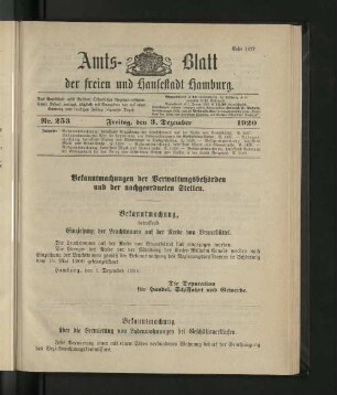 No. 253, 3. Dezember 1920
