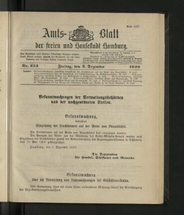No. 253, 3. Dezember 1920