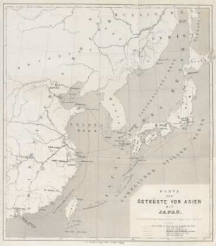 Karte der Ostküste von Asien mit Japan