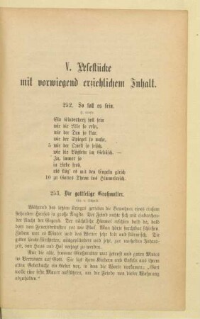V. Lesestücke mit vorwiegend erziehlichem Inhalt