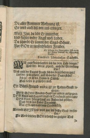 [Andachtsrede: Jacob Johann August Schöpffer.]