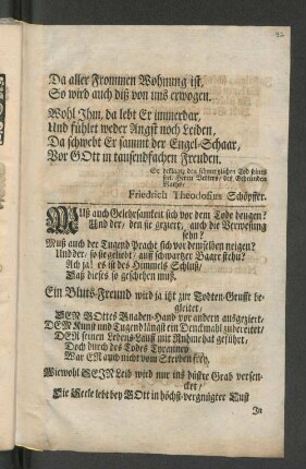 [Andachtsrede: Jacob Johann August Schöpffer.]