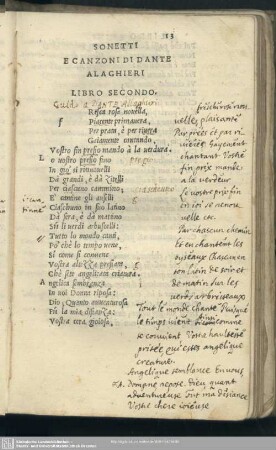 [Buch 2:] Sonetti e canzoni di Dante Alaghieri