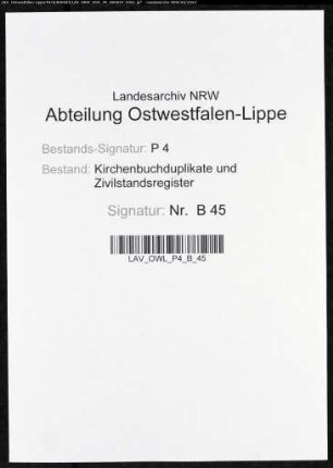 Belege zum Heiratsregister der Munizipalität Castrop (H 1811)