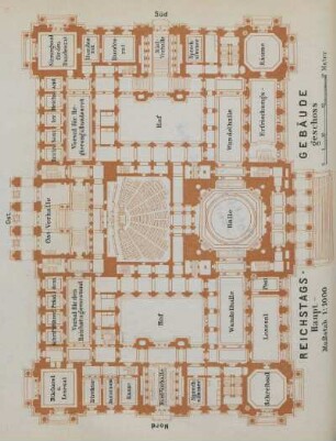 Grundriss. Reichstagsgebäude. Hauptgeschoss