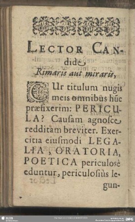 Lector Candide …
