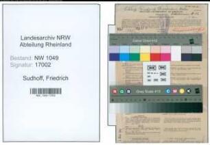 Entnazifizierung Friedrich Sudhoff , geb. 04.07.1895 (Lehrer)