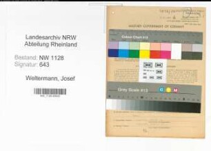 Entnazifizierung Josef Weltermann , geb. 15.03.1922 (Feuerwehrmann)