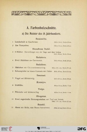A. Farbenholzschnitte (Nr. 1-441)