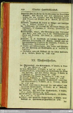 XX. Wochenschriften