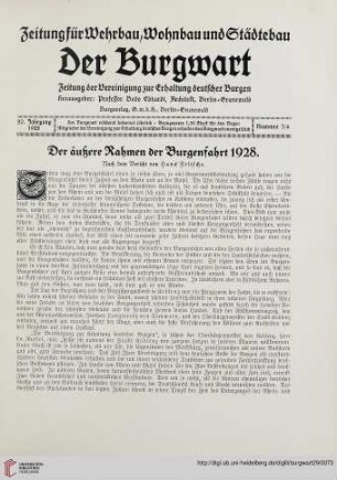 29: Der äußere Rahmen der Burgenfahrt 1928