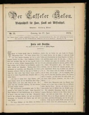 Jahrgang 1., Nr. 33. (18. Juni 1871)