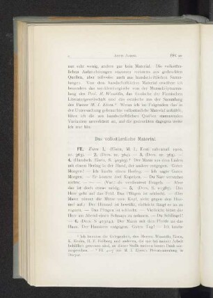Das volkstümliche Material.