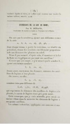 Extension de la loi de Bode.