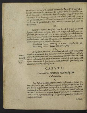 Caput II. Continens examen mataelogias Calvinianae.