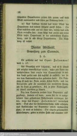 Vierter Abschnitt. Anweisung zum Sammeln