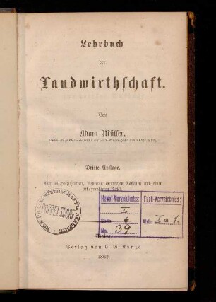 Lehrbuch der Landwirthschaft