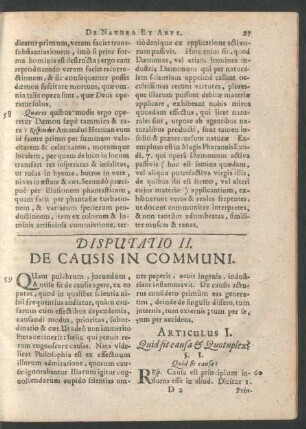 Articulus I. Quid sit causa [et] Quotuplex?