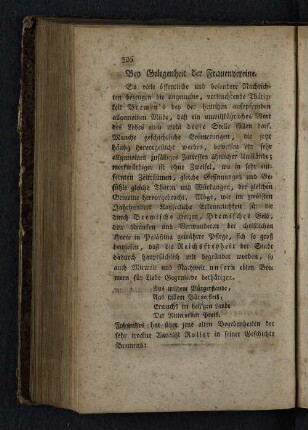 Bey Gelegenheit der Frauenvereine.
